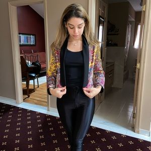 Bebe yellow paisley blazer